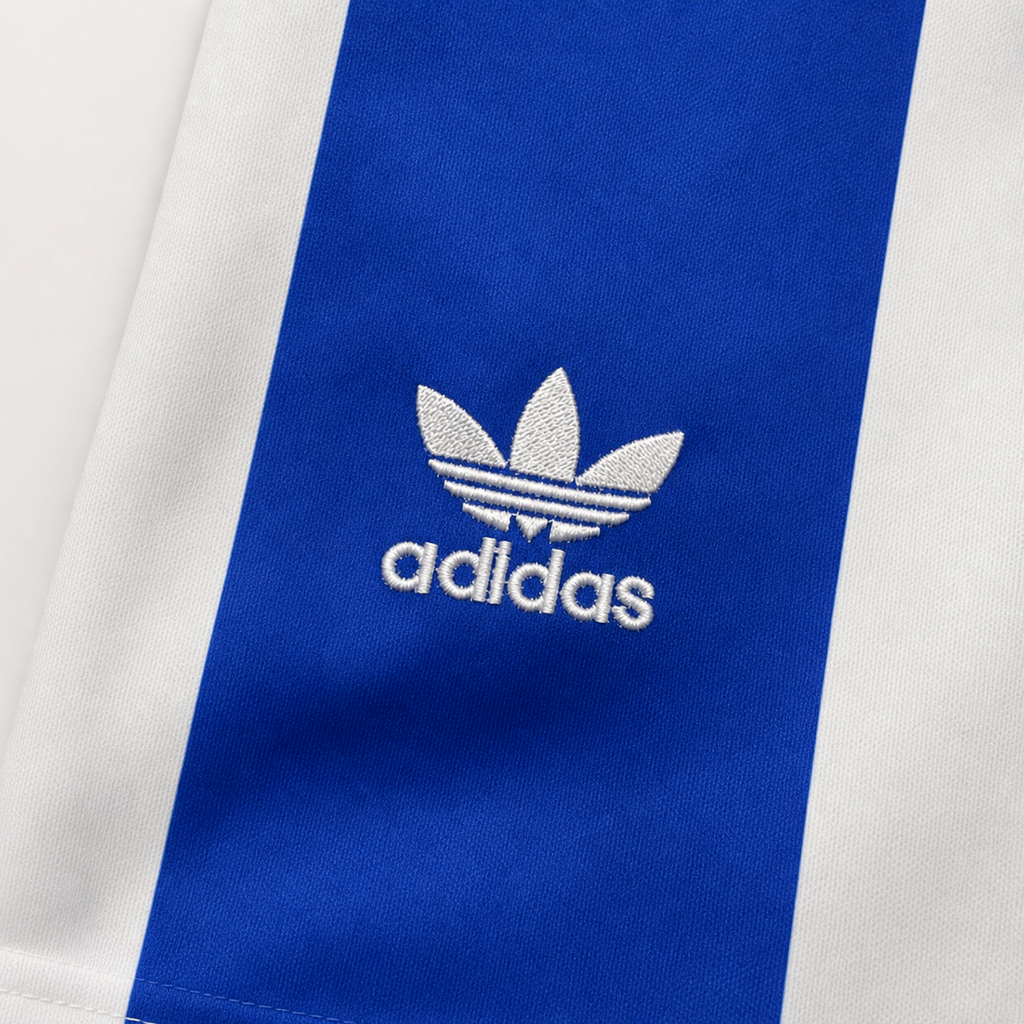 Tessuto Porto maglia storica home blu e bianca