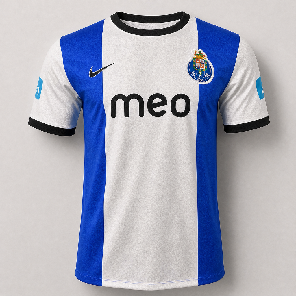 Porto maglia home 2012/13 vintage con dettagli blu e bianchi