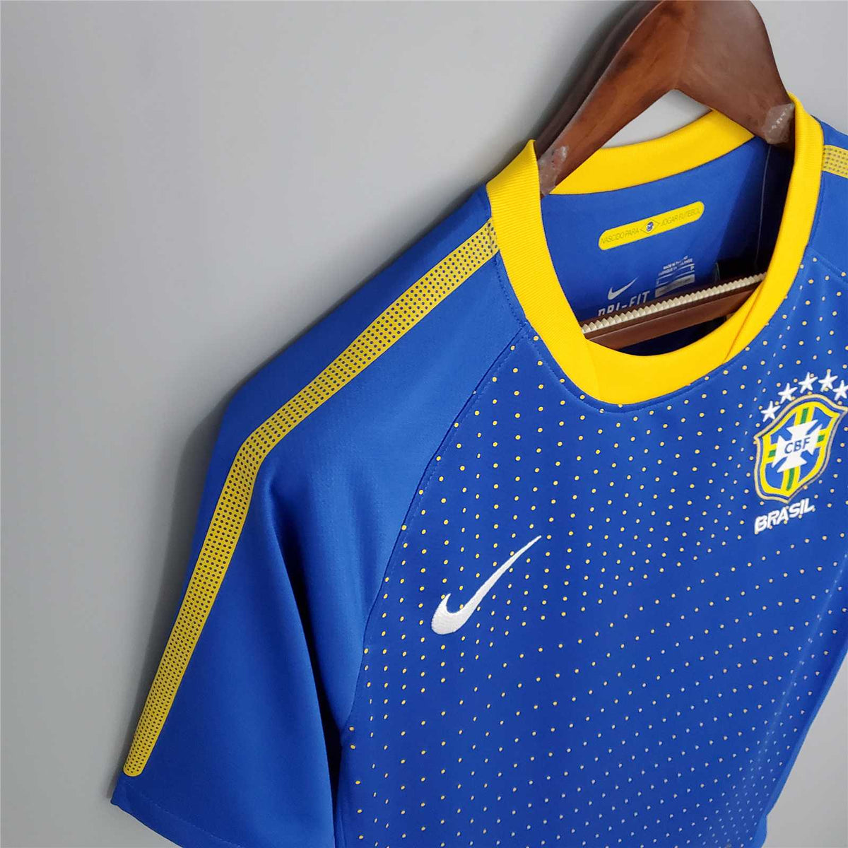 Tessuto maglia Brasile Away 2010 blu intenso