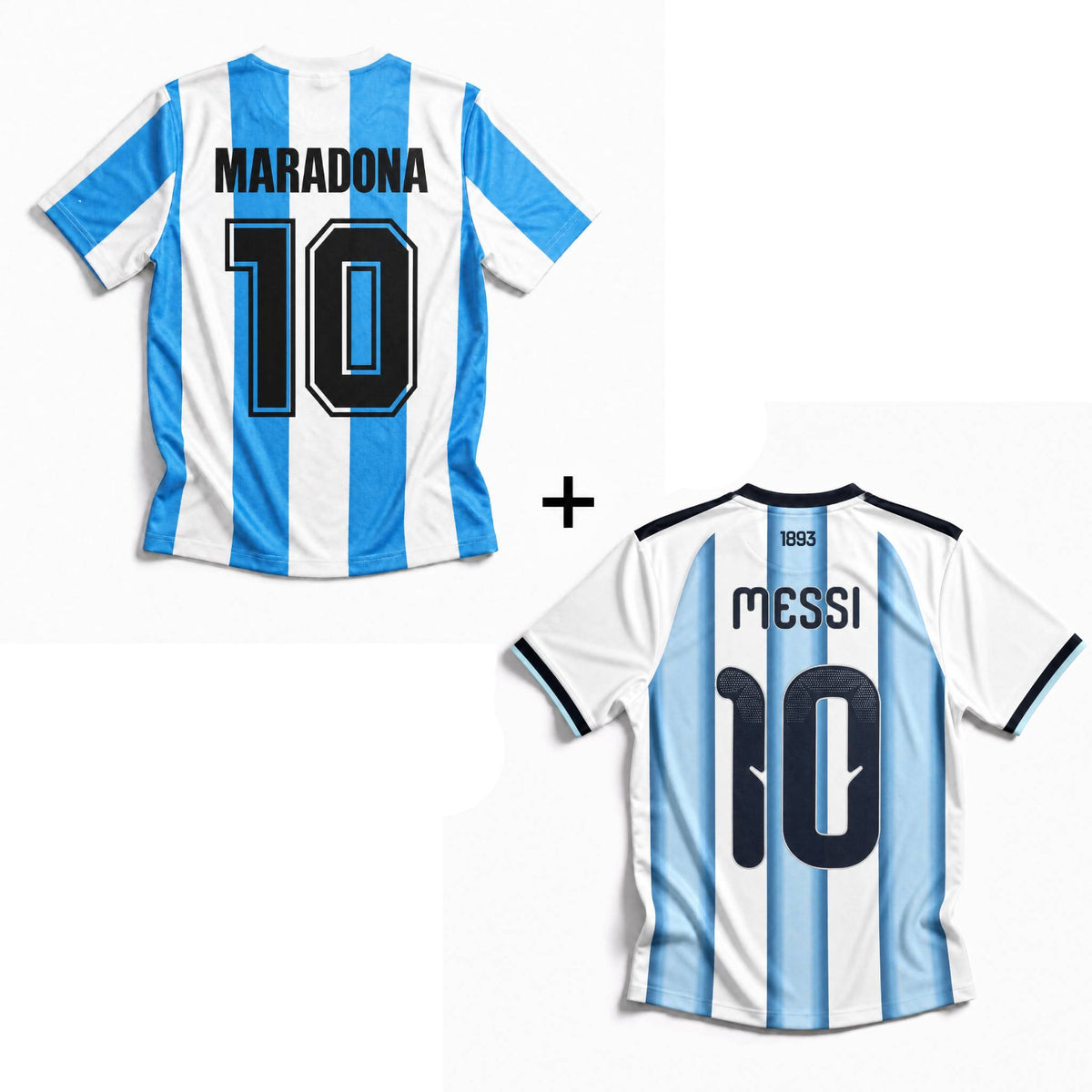 Maradona Argentina Trøje Hjemme 1986 VM-sejr + Messi Argentina Trøje Hjemme 2026 World Cup