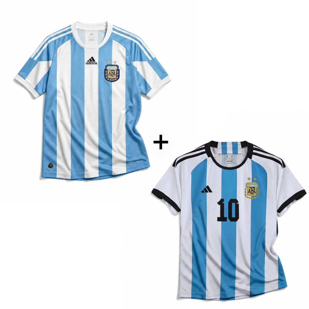 Maillot Messi Argentine domicile 2010 + Maillot Messi Argentine domicile 2022 Vainqueurs de la Coupe du monde