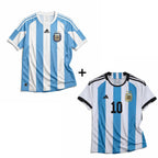 Maillot Messi Argentine domicile 2010 + Maillot Messi Argentine domicile 2022 Vainqueurs de la Coupe du monde