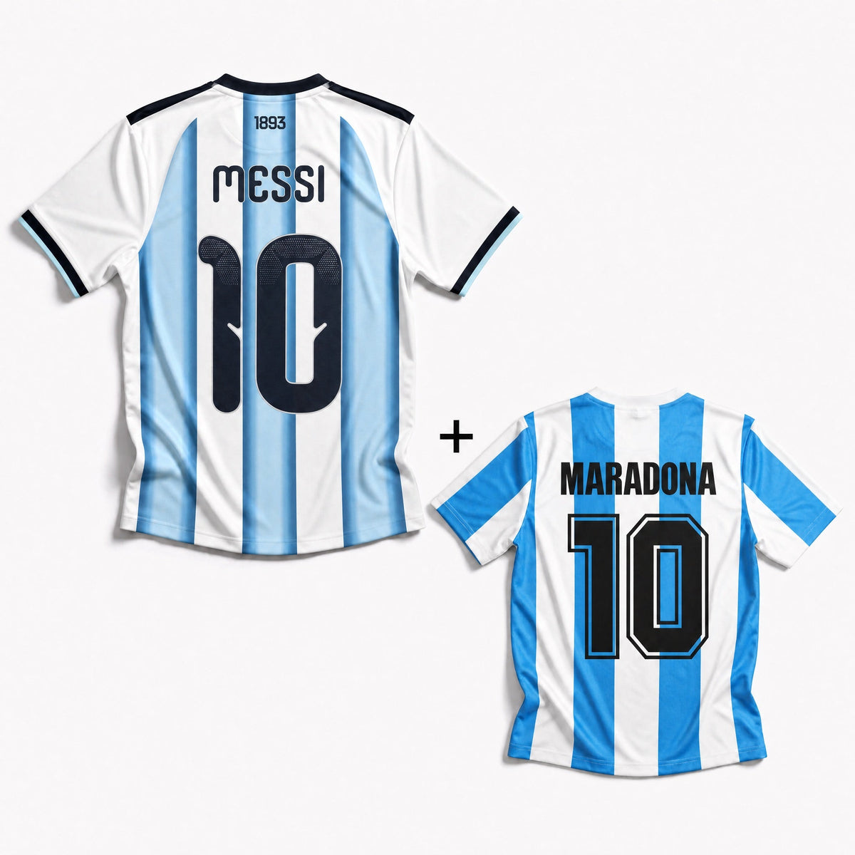 Trøje Maradona Argentina hjemme 1986 VM-sejr + Trøje Messi Argentina hjemme 2026