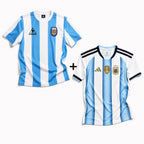 Maillot Maradona Argentine Domicile 1986 Victoire en Coupe du monde + Maillot Messi Argentine Domicile 2026