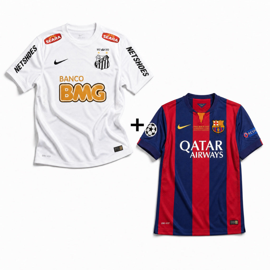 Neymar Santos Home Jersey 2012/13 + Neymar Barcelona Home Jersey UCL Final 2014/15