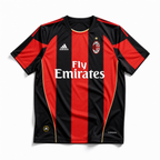 Maglia AC Milan 2010/11 home fronte strisce rosse e nere sponsor Bwin