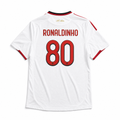 Maglia Milan Away 2009/10 Ronaldinho numero 80 retro bianco con nome